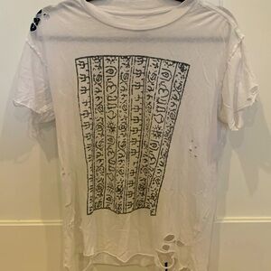 NSF brand distressed patterned t-shirt